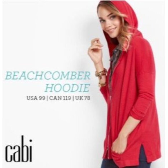 Cabi Beachcomber Hoodie‎ Coral Zip-Up Long Sleeve S - Picture 1 of 6